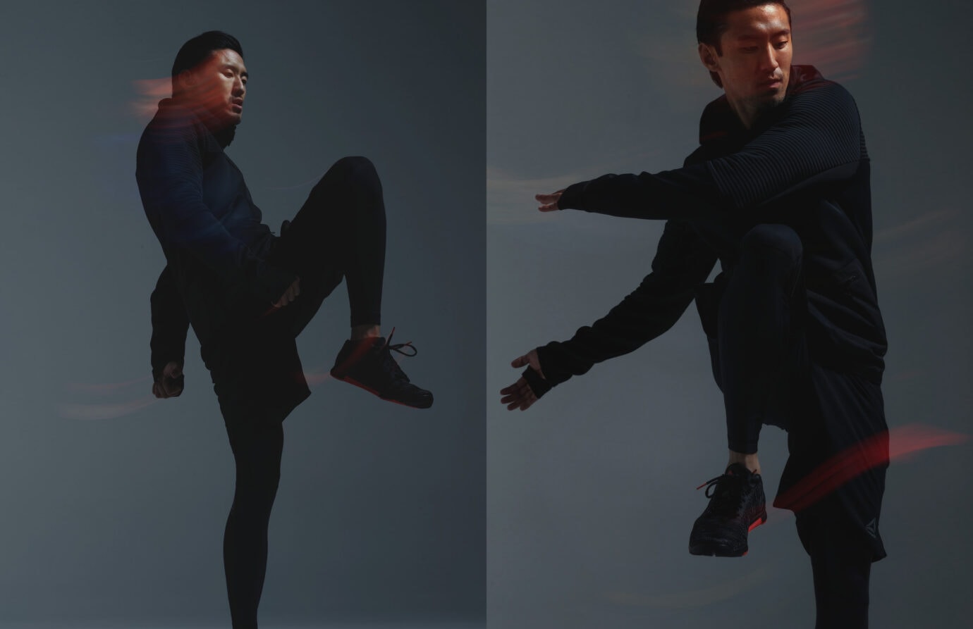 Reebok Outerwear apparel motion blur photography_09